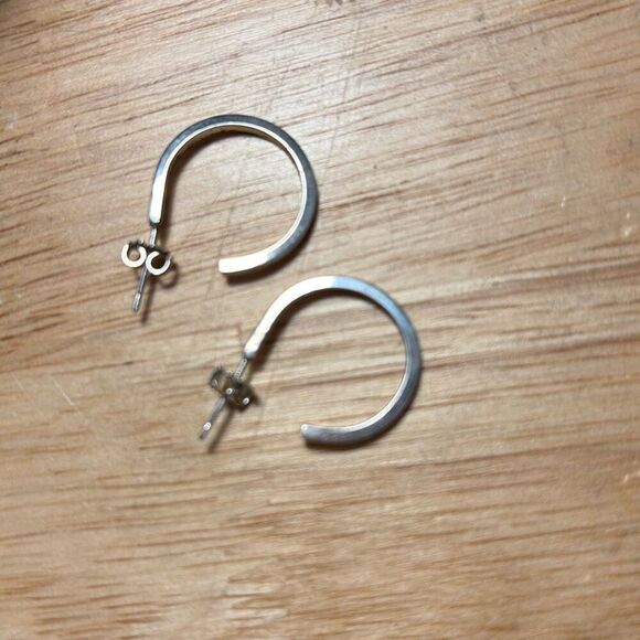 Sterling Silver Hoop Earrings, NEW, Handmade - Picture 1 of 3